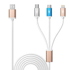 3 in 1 USB Charging Cable - Lightning, C-Type, Micro USB