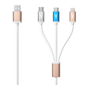 3 in 1 USB Charging Cable - Lightning, C-Type, Micro USB