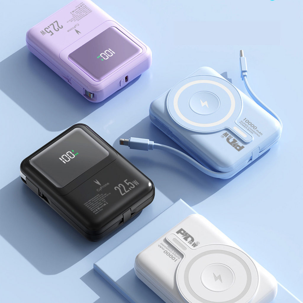 MagLink Pro 10K - Fast-Charging, Built-in Cable, MagSafe PowerBank for iPhone, Galaxy, Smartphones, Tablets